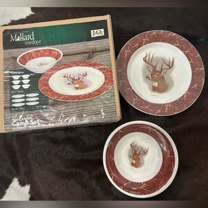 Deer Pattern Melamine Camp ware 12 Piece Set
